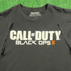 Vintage Call of Duty Black Ops II T-Shirt Men's XL Black Cotton Video Game Y2K